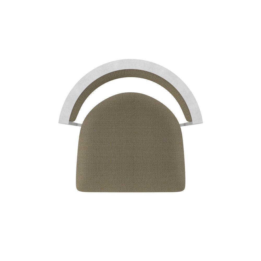 Swivel Counter Stool with Anodized Nickel Finish and Graph Cork Seat and Back