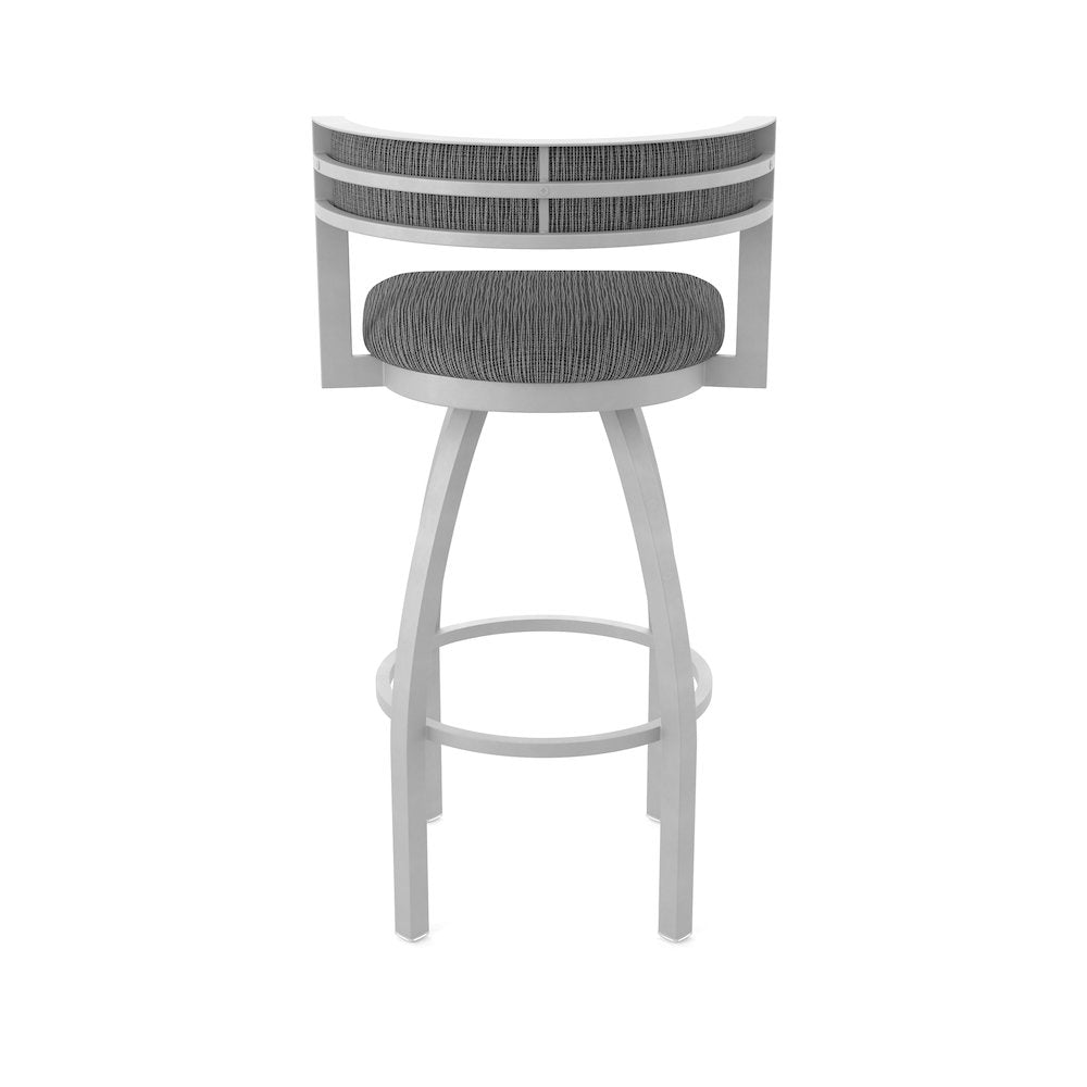 Swivel Counter Stool with Anodized Nickel Finish and Graph Coal Seat and Back