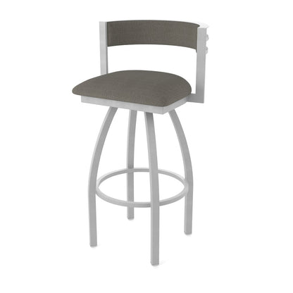 Swivel Counter Stool with Anodized Nickel Finish and Graph Chalice Seat and Back