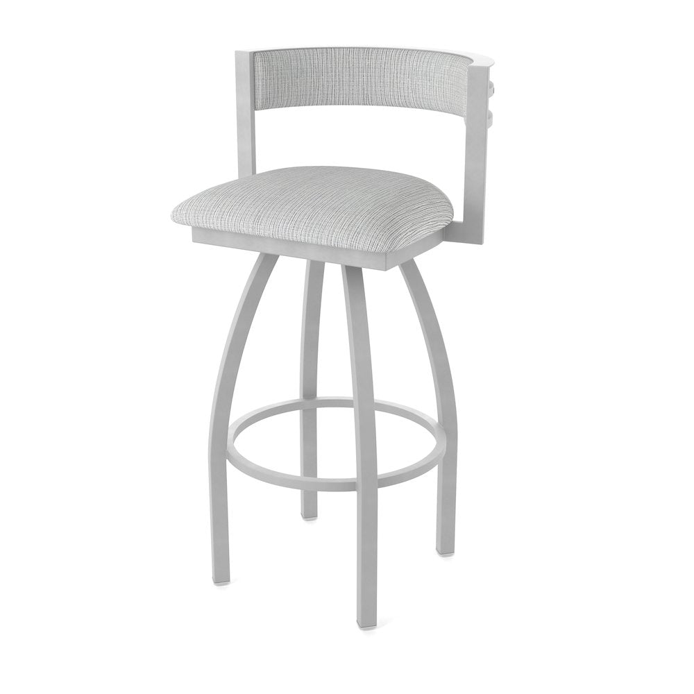 Swivel Counter Stool with Anodized Nickel Finish and Graph Alpine Seat and Back