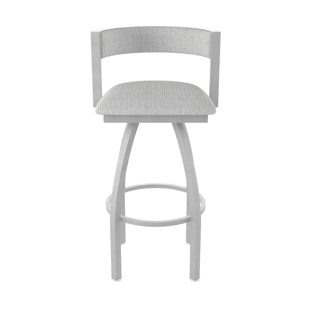 Swivel Counter Stool with Anodized Nickel Finish and Graph Alpine Seat and Back