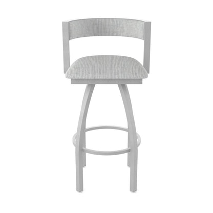 Swivel Counter Stool with Anodized Nickel Finish and Graph Alpine Seat and Back