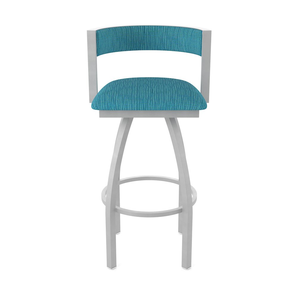 Swivel Counter Stool with Anodized Nickel Finish and Graph Tidal Seat and Back