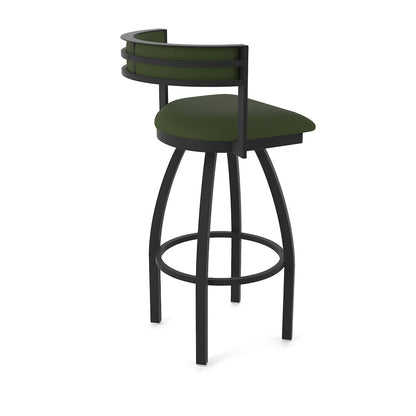 Swivel Counter Stool with Black Wrinkle Finish and Canter Pine Seat and Back