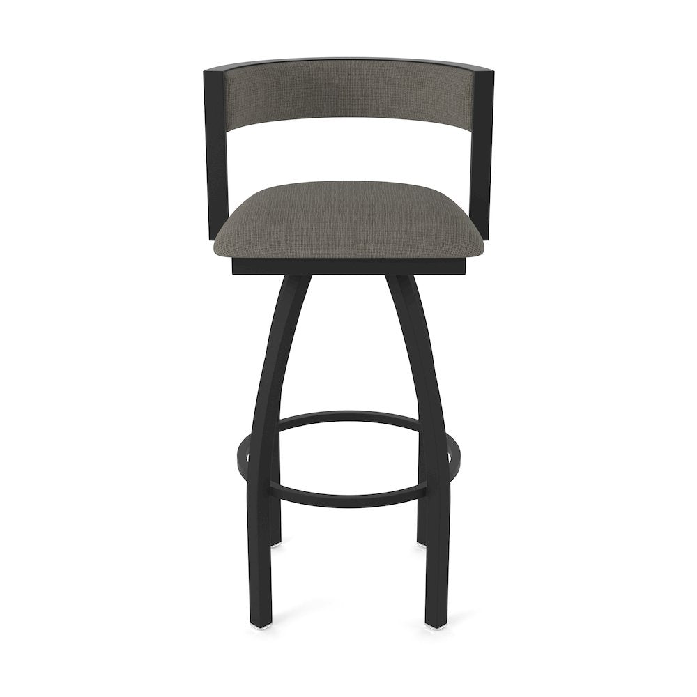 Swivel Counter Stool with Black Wrinkle Finish and Graph Chalice Seat and Back