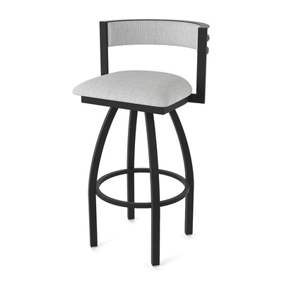 Swivel Counter Stool with Black Wrinkle Finish and Graph Alpine Seat and Back