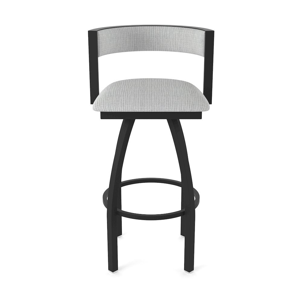 Swivel Counter Stool with Black Wrinkle Finish and Graph Alpine Seat and Back