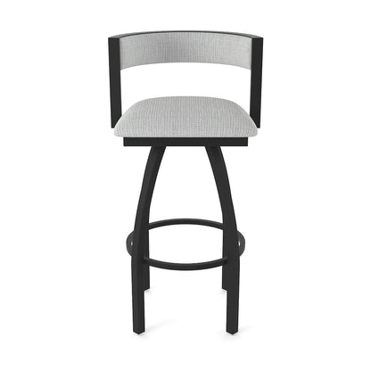 Swivel Counter Stool with Black Wrinkle Finish and Graph Alpine Seat and Back