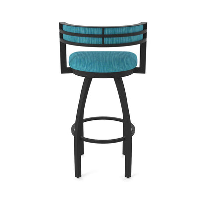 Swivel Counter Stool with Black Wrinkle Finish and Graph Tidal Seat and Back