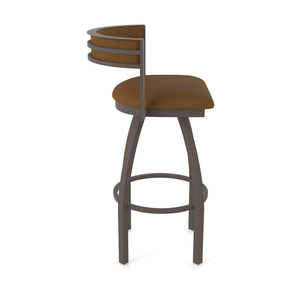 Swivel Counter Stool with Bronze Finish and Canter Thatch Seat and Back