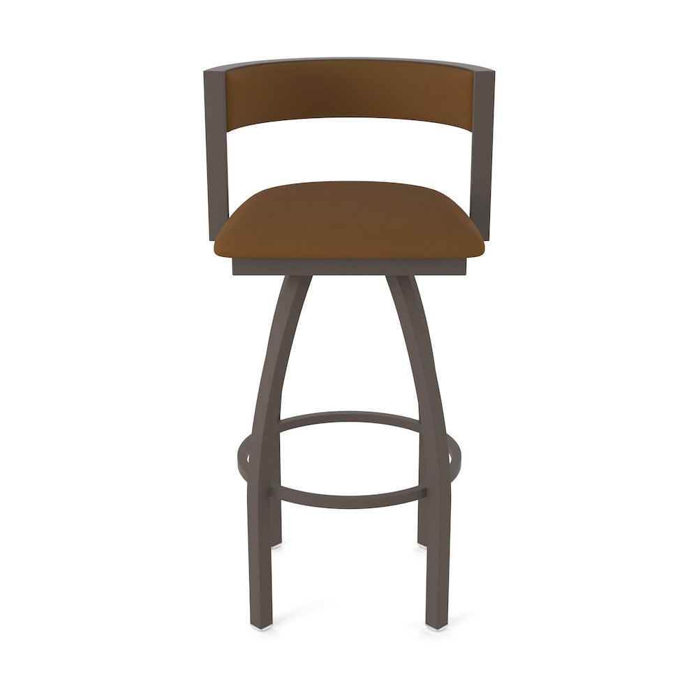 Swivel Counter Stool with Bronze Finish and Canter Thatch Seat and Back