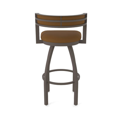 Swivel Counter Stool with Bronze Finish and Canter Thatch Seat and Back