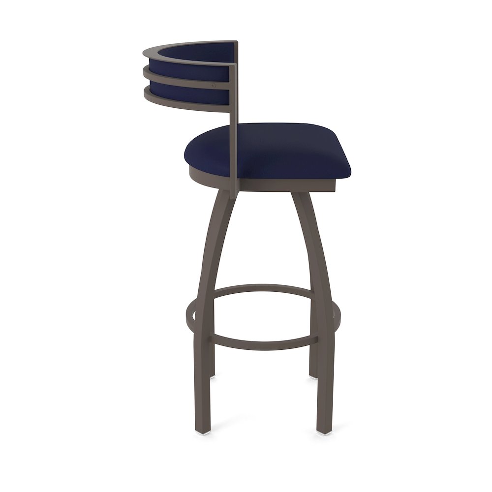 Swivel Counter Stool with Bronze Finish and Canter Twilight Seat and Back