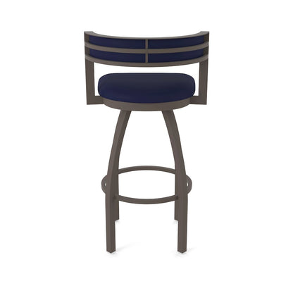 Swivel Counter Stool with Bronze Finish and Canter Twilight Seat and Back