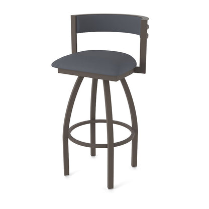 Swivel Counter Stool with Bronze Finish and Canter Storm Seat and Back
