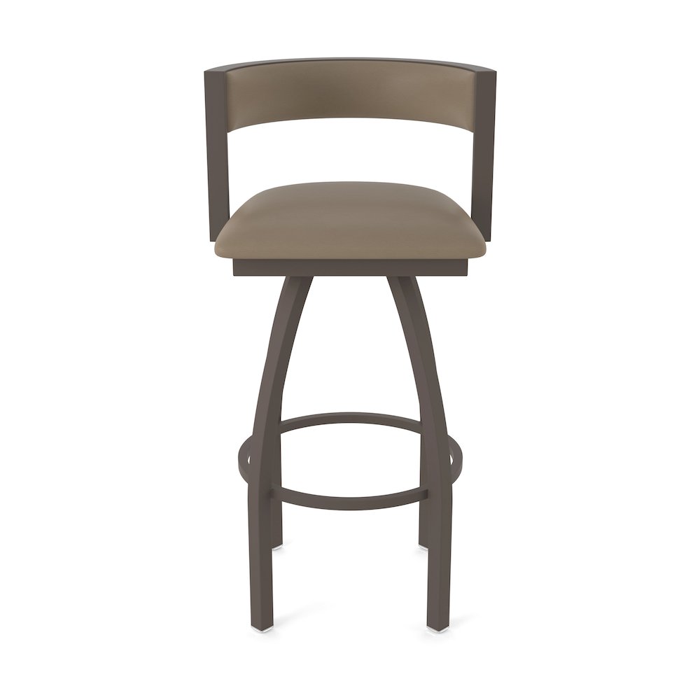 Swivel Counter Stool with Bronze Finish and Canter Earth Seat and Back