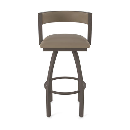 Swivel Counter Stool with Bronze Finish and Canter Earth Seat and Back