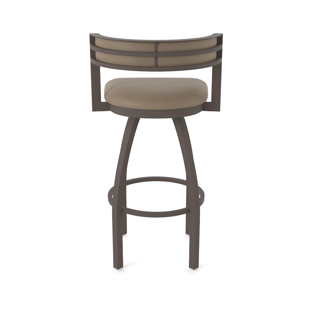 Swivel Counter Stool with Bronze Finish and Canter Earth Seat and Back
