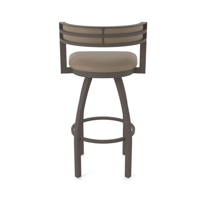 Swivel Counter Stool with Bronze Finish and Canter Earth Seat and Back