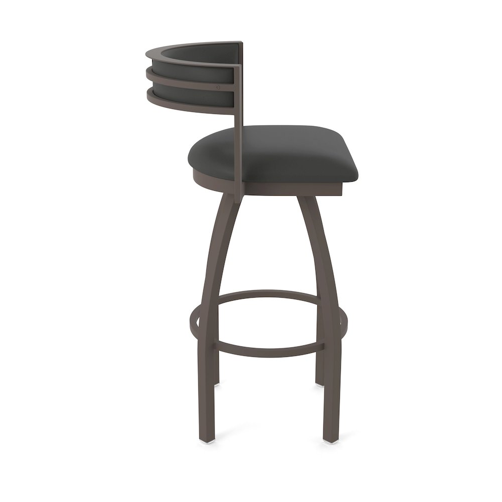 Swivel Counter Stool with Bronze Finish and Canter Iron Seat and Back