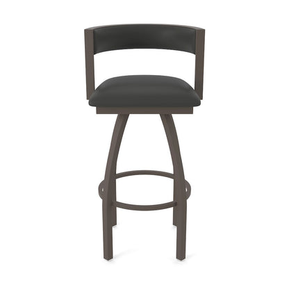 Swivel Counter Stool with Bronze Finish and Canter Iron Seat and Back