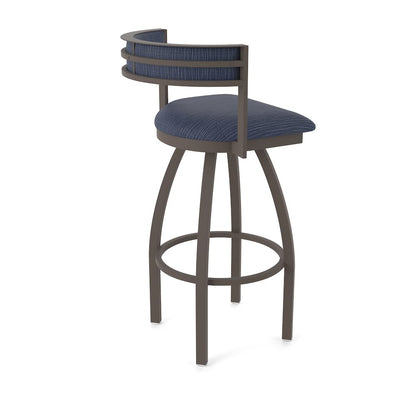 Swivel Counter Stool with Bronze Finish and Graph Anchor Seat and Back