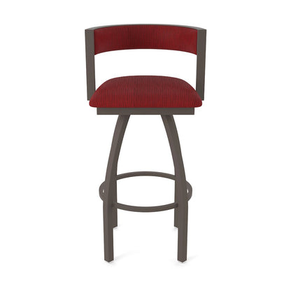 Swivel Counter Stool with Bronze Finish and Graph Ruby Seat and Back