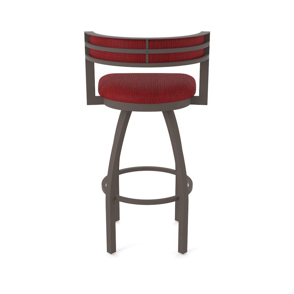 Swivel Counter Stool with Bronze Finish and Graph Ruby Seat and Back