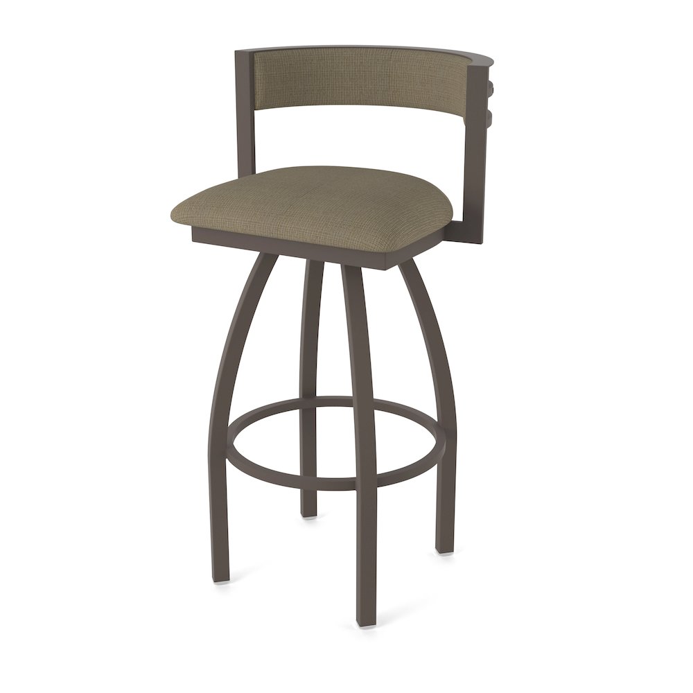 Swivel Counter Stool with Bronze Finish and Graph Cork Seat and Back