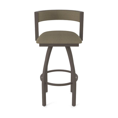 Swivel Counter Stool with Bronze Finish and Graph Cork Seat and Back