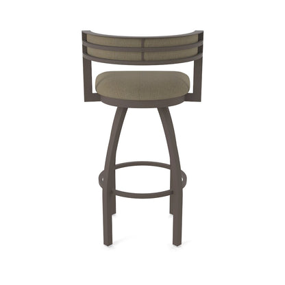 Swivel Counter Stool with Bronze Finish and Graph Cork Seat and Back