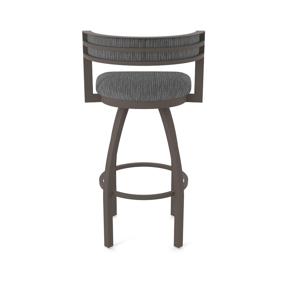 Swivel Counter Stool with Bronze Finish and Graph Coal Seat and Back
