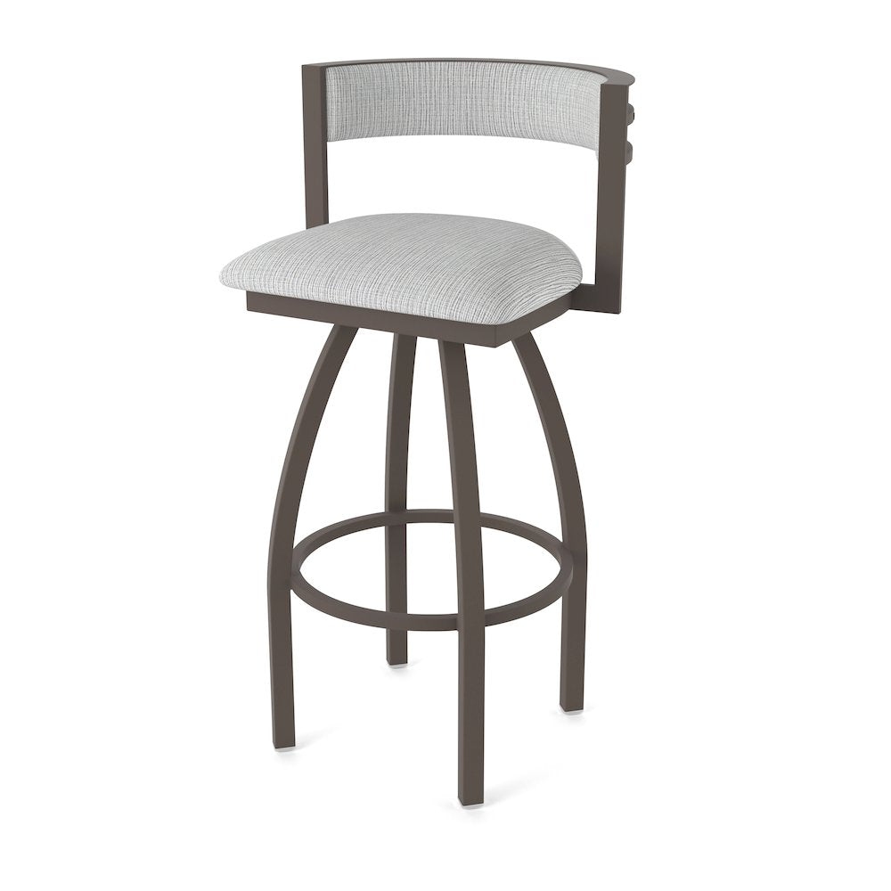 Swivel Counter Stool with Bronze Finish and Graph Alpine Seat and Back
