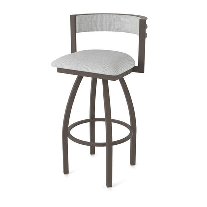 Swivel Counter Stool with Bronze Finish and Graph Alpine Seat and Back