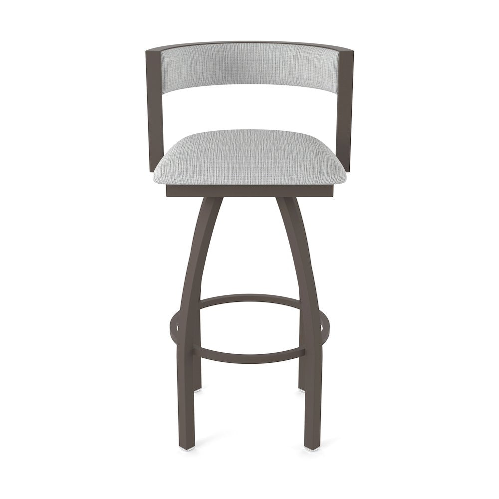 Swivel Counter Stool with Bronze Finish and Graph Alpine Seat and Back