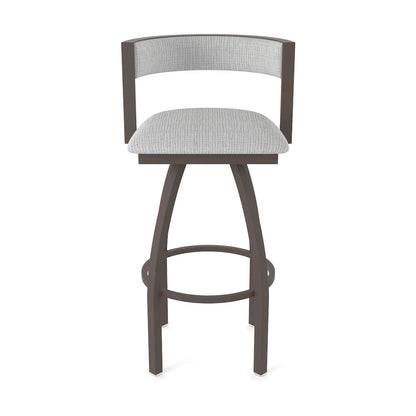 Swivel Counter Stool with Bronze Finish and Graph Alpine Seat and Back