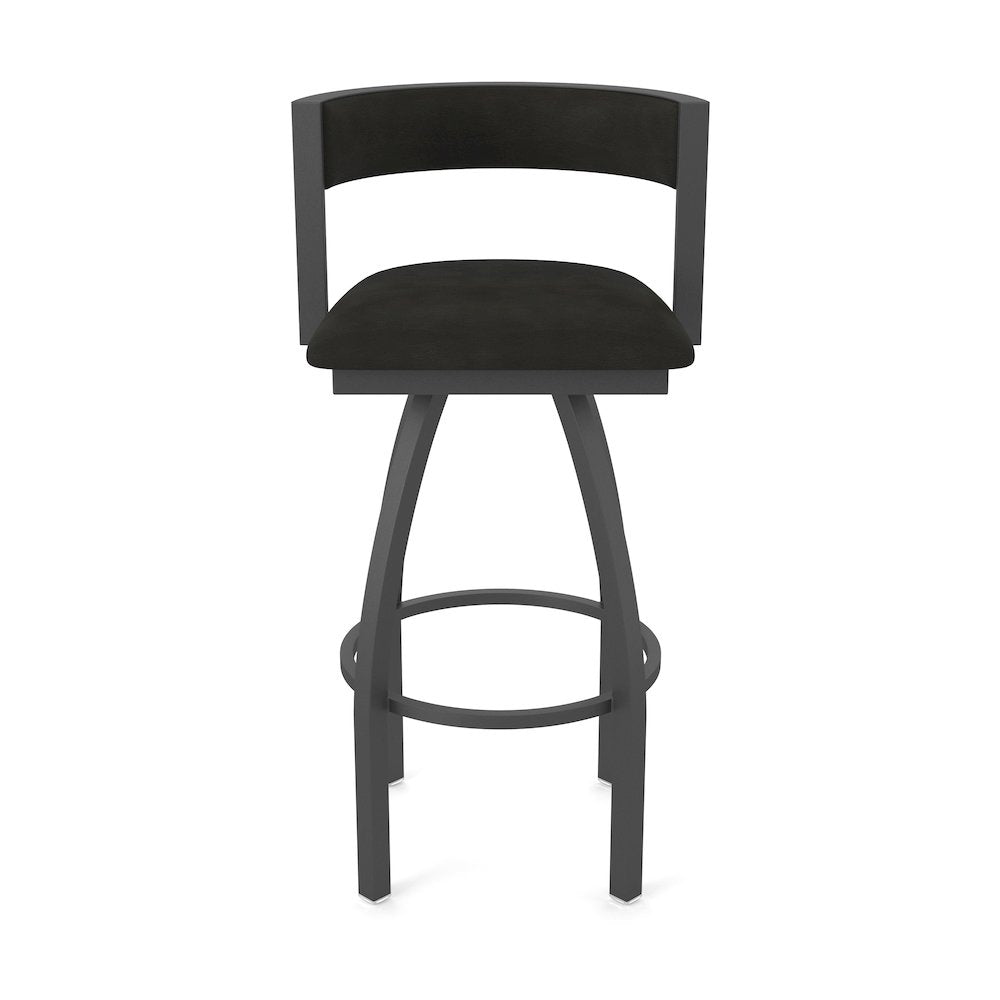 Swivel Counter Stool with Pewter Finish and Canter Espresso Seat and Back