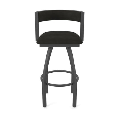 Swivel Counter Stool with Pewter Finish and Canter Espresso Seat and Back