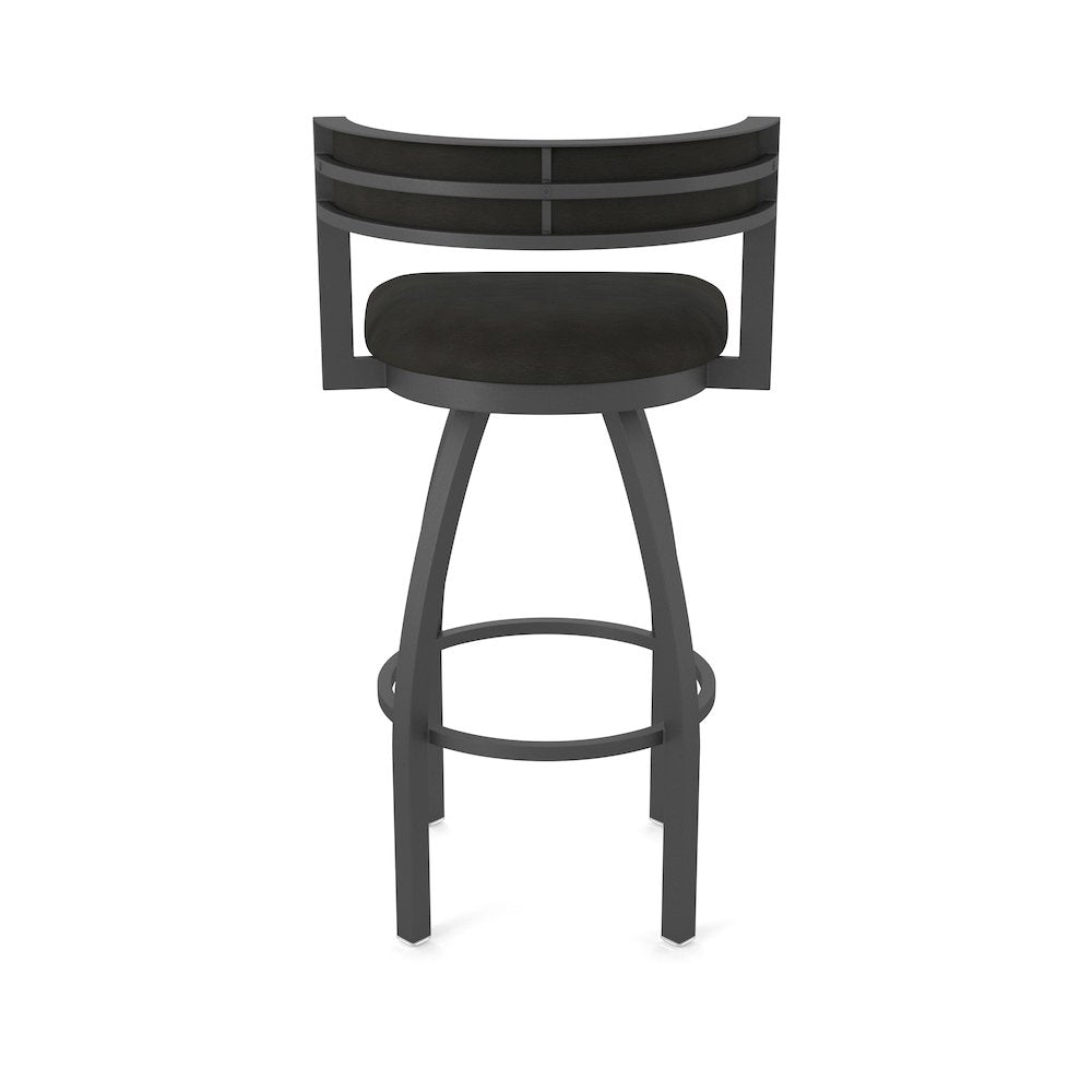 Swivel Counter Stool with Pewter Finish and Canter Espresso Seat and Back