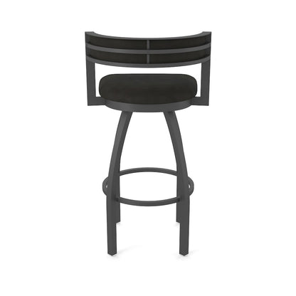 Swivel Counter Stool with Pewter Finish and Canter Espresso Seat and Back