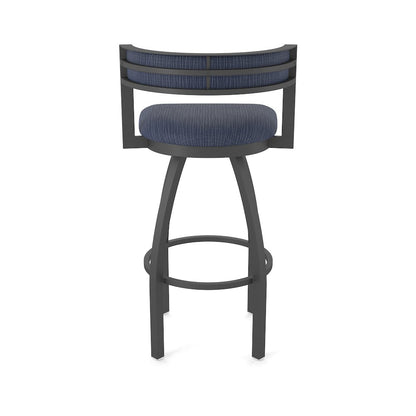 Swivel Counter Stool with Pewter Finish and Graph Anchor Seat and Back