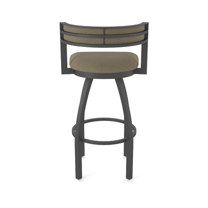 Swivel Counter Stool with Pewter Finish and Graph Cork Seat and Back