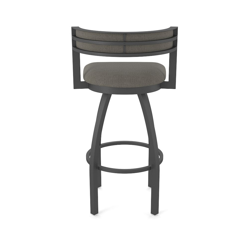 Swivel Counter Stool with Pewter Finish and Graph Chalice Seat and Back