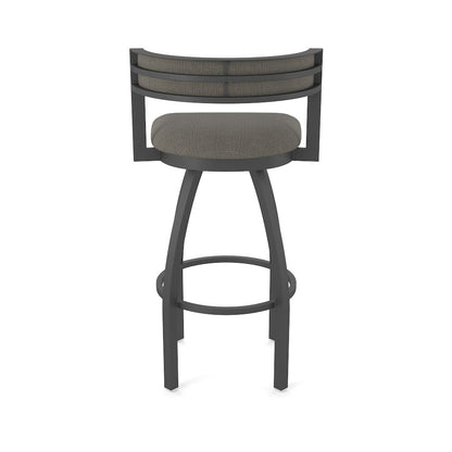 Swivel Counter Stool with Pewter Finish and Graph Chalice Seat and Back