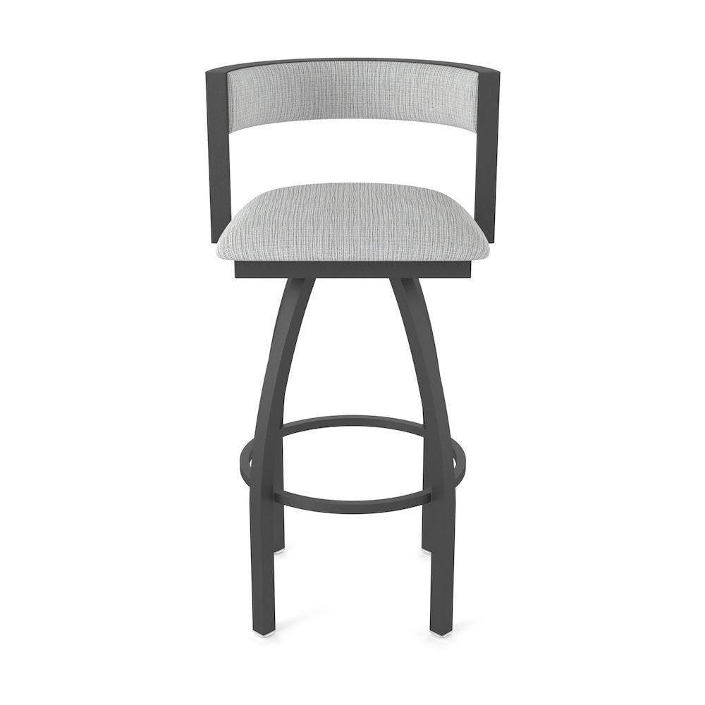 Swivel Counter Stool with Pewter Finish and Graph Alpine Seat and Back