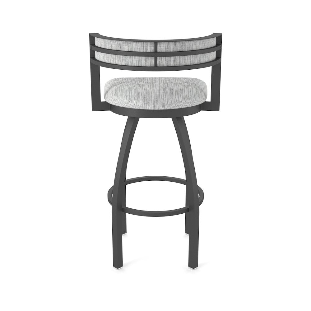 Swivel Counter Stool with Pewter Finish and Graph Alpine Seat and Back