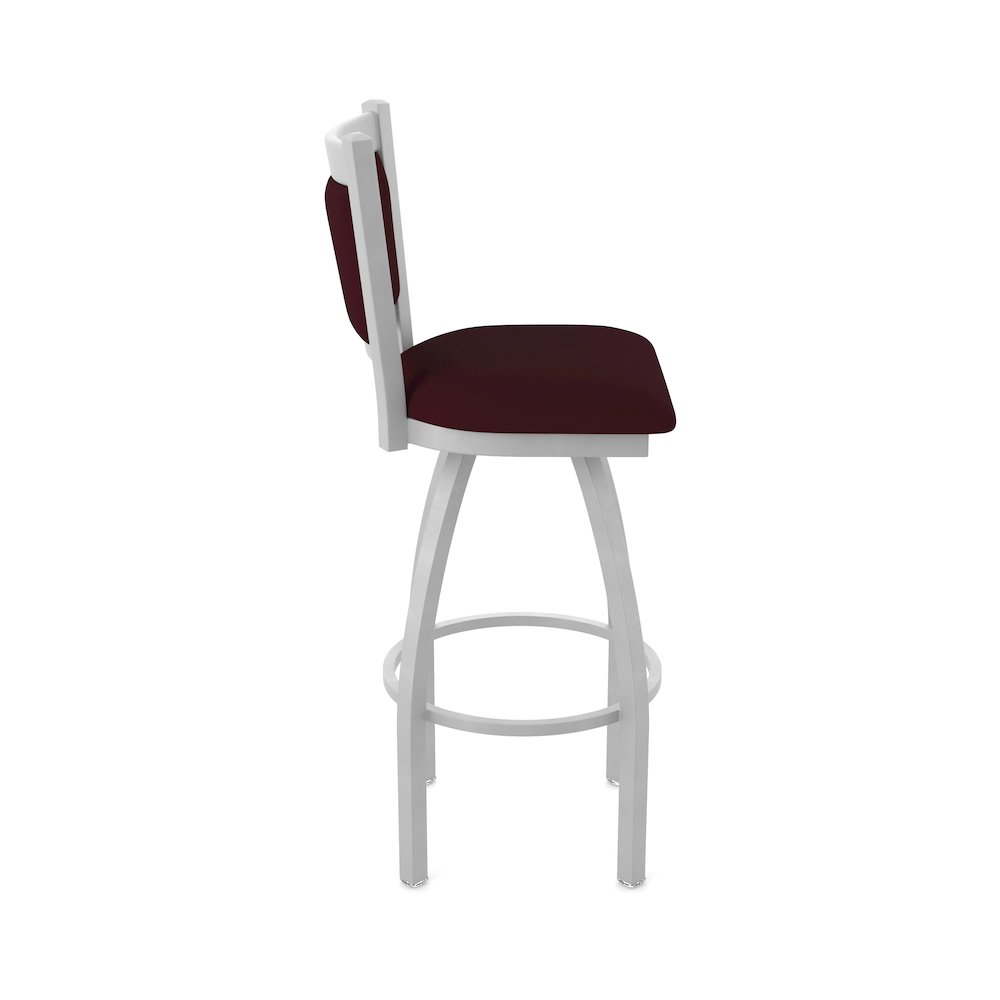 Swivel Counter Stool with Anodized Nickel Finish and Canter Bordeaux Seat