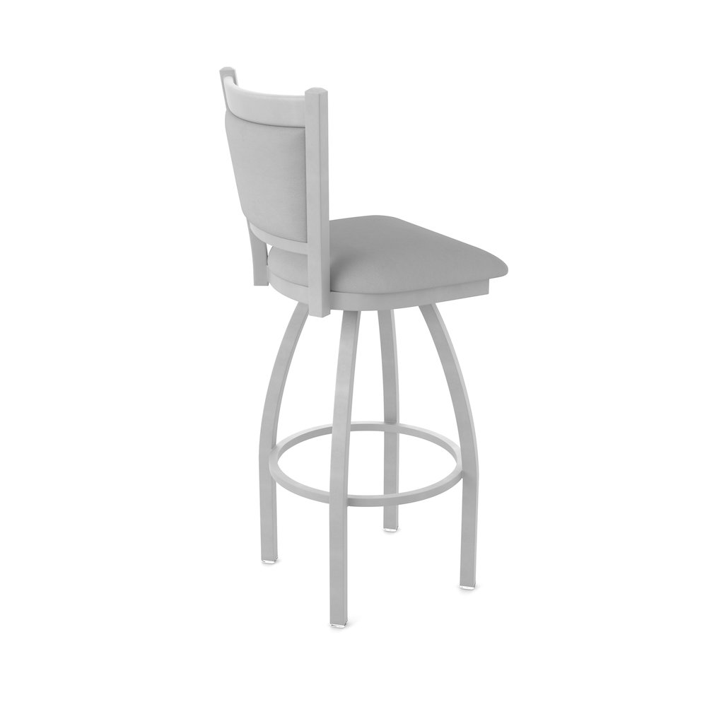 Swivel Counter Stool with Anodized Nickel Finish and Canter Folkstone Grey Seat