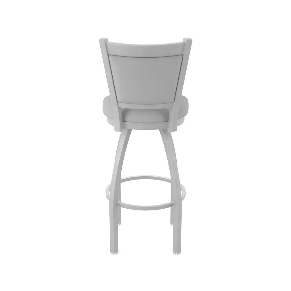 Swivel Counter Stool with Anodized Nickel Finish and Canter Folkstone Grey Seat