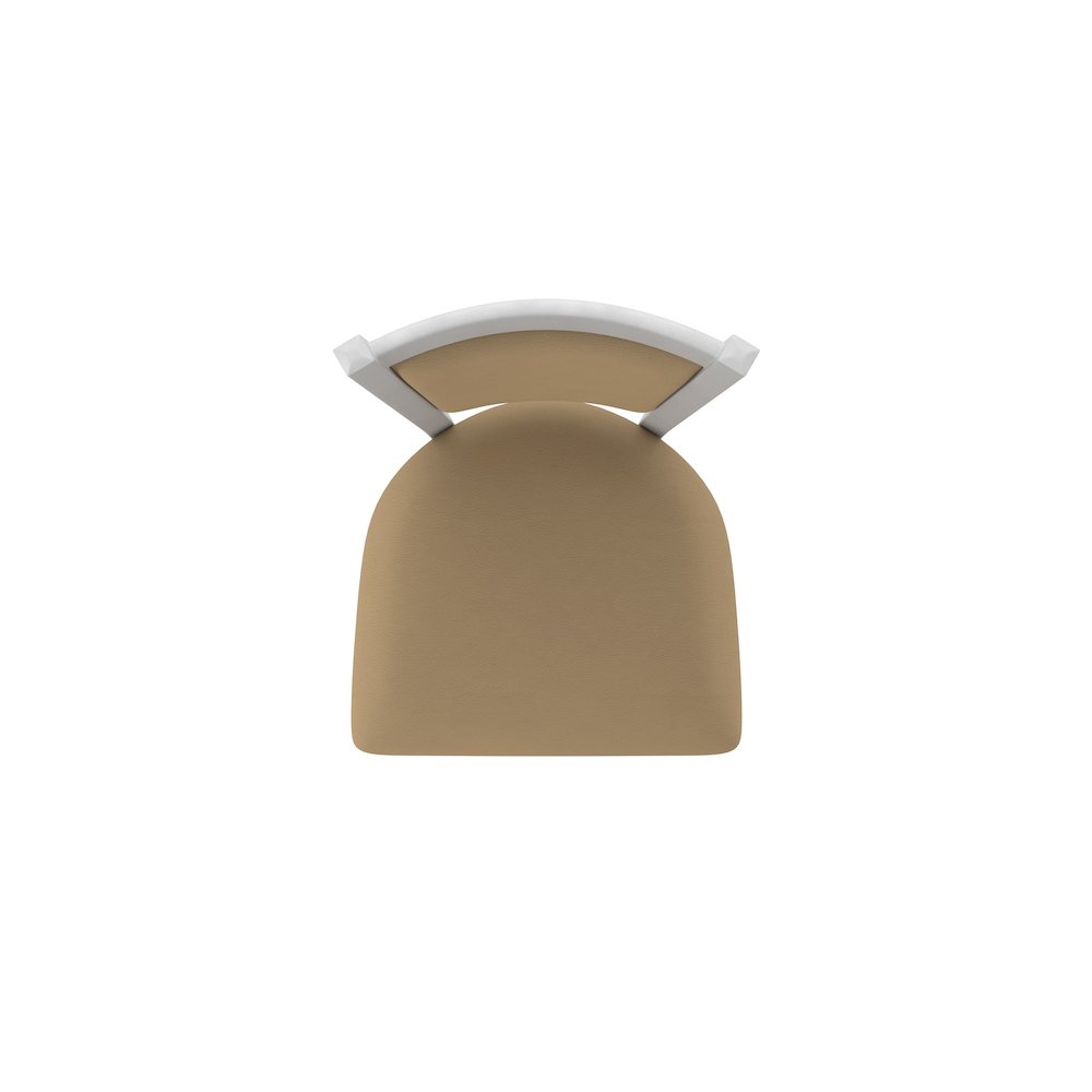 Swivel Counter Stool with Anodized Nickel Finish and Canter Sand Seat and Back
